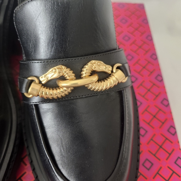 Tory Burch Women's Jessa Lug Loafers in Black Sz 10 - Picture 7 of 9